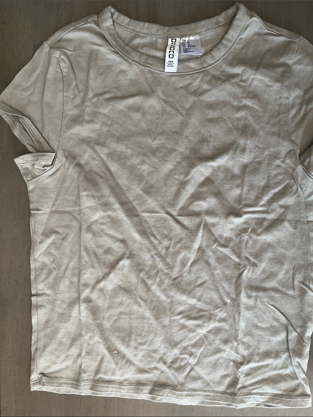 H&M Short Sleeve Crewneck Tee in Light Beige brand new never worn